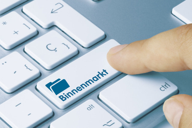 Teil einer PC-Tastatur, auf der Großstelltaste ist Binnenmarkt zu lesen (Quelle: ©momius - stock.adobe.com) Teil einer PC-Tastatur, auf der Großstelltaste ist Binnenmarkt zu lesen