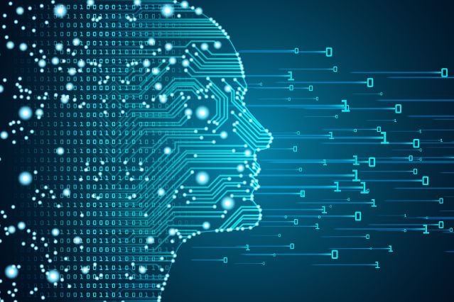 es ist ein menschlicher Kopf aus digitalen Zahlen und Symbolen abgebildet (Quelle: ©ryzhi - stock.adobe.com) es ist ein menschlicher Kopf aus digitalen Zahlen und Symbolen abgebildet