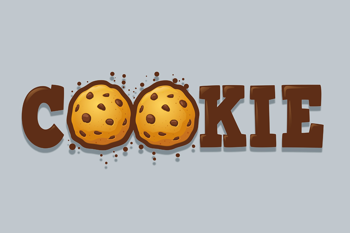 Cookie Wort mit 2 Keksen als o 