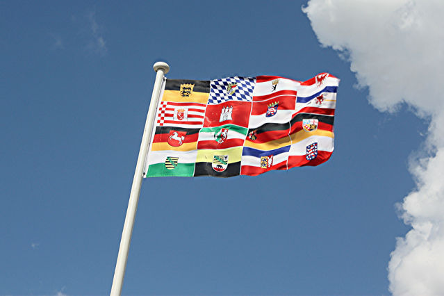 all flags of the federal states are shown together on one flag